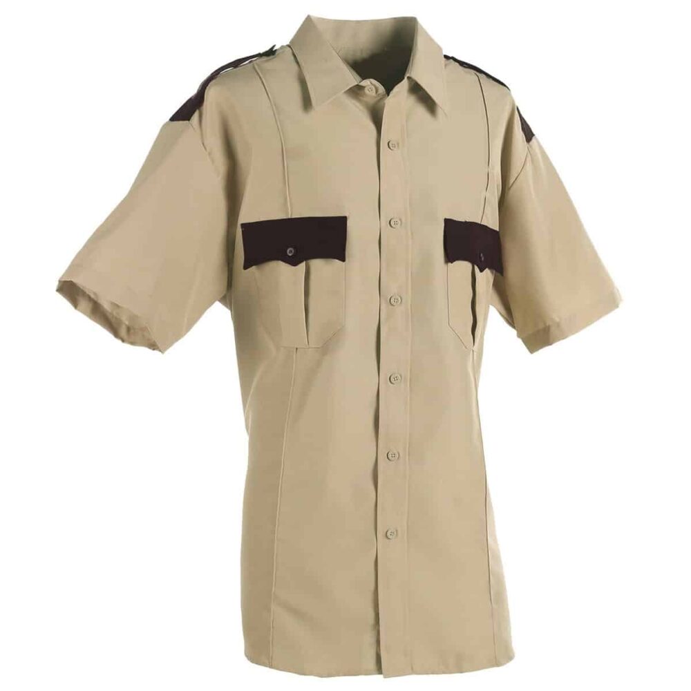 Two-Tone Short Sleeve Uniform Shirt - Clothing & Accessories